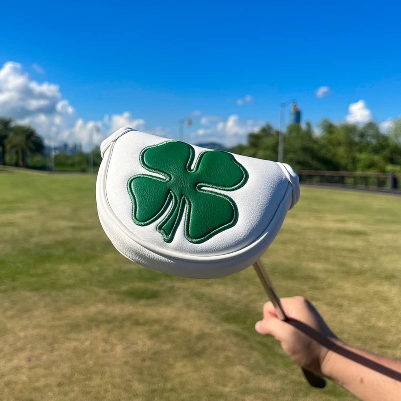 Barudan Golf Putter Cover Half Mallet Putter Headcover Magnetic Club Protector (White) - Image 2